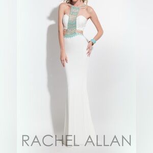 RACHEL ALLEN SZ-2 2010 WHITE BEADED PROM/FORMAL/PAGENT DRESS